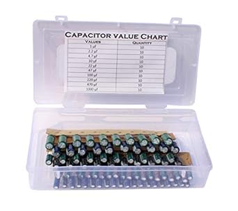 AVS COMPONENTS Capacitor Kit 100Pcs 10 Value Aluminium Electrolytic Capacitor KIT Pack of 100 Pcs