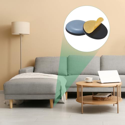 Image of M METERXITY 8-Pack Furniture Sliders, 1 inch Diameter PTFE Pad Self-Adhesive Mover Glides for Chair /Kitchen Appliances, Furniture Round Pads Floor Protectors [Grey]