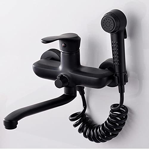 Robinet cuisine mural double trou eau chaude et froide orientable