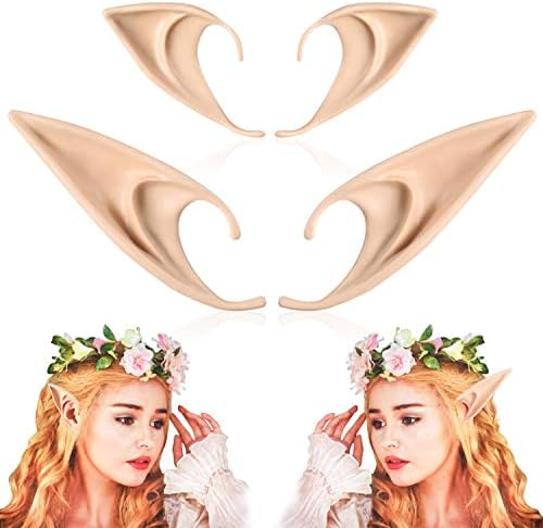FRESHME Fairy Pixie Elf Ears - Cosplay Pointed Ears Halloween Costume Renaissance Accessories Vampire Ears Anime Dress Up
