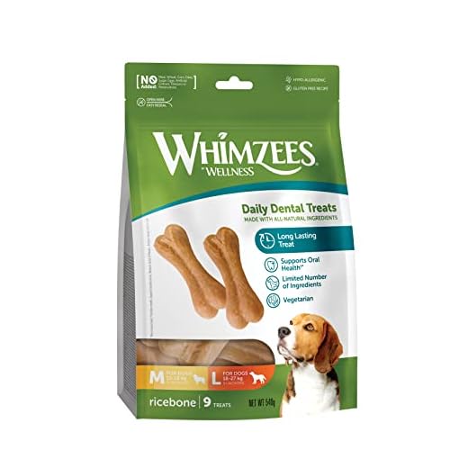 WHIMZEES Reisknochen für Hunde M/L