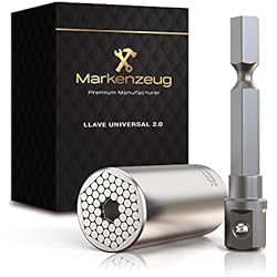 MARKENZEUG Llave universal premium Concepto mejorado 2023 | Llave de vaso universal | Herramienta multitool innovadora | Tuerca universal | Herramienta práctica con adaptador de 7-19mm.