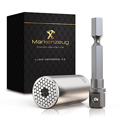 Llave universal premium MARKENZEUG | Concepto mejorado 2023 | Llave de vaso universal | Herramienta multitool innovadora | Tuerca universal | Herramienta práctica con adaptador de 7-19mm.
