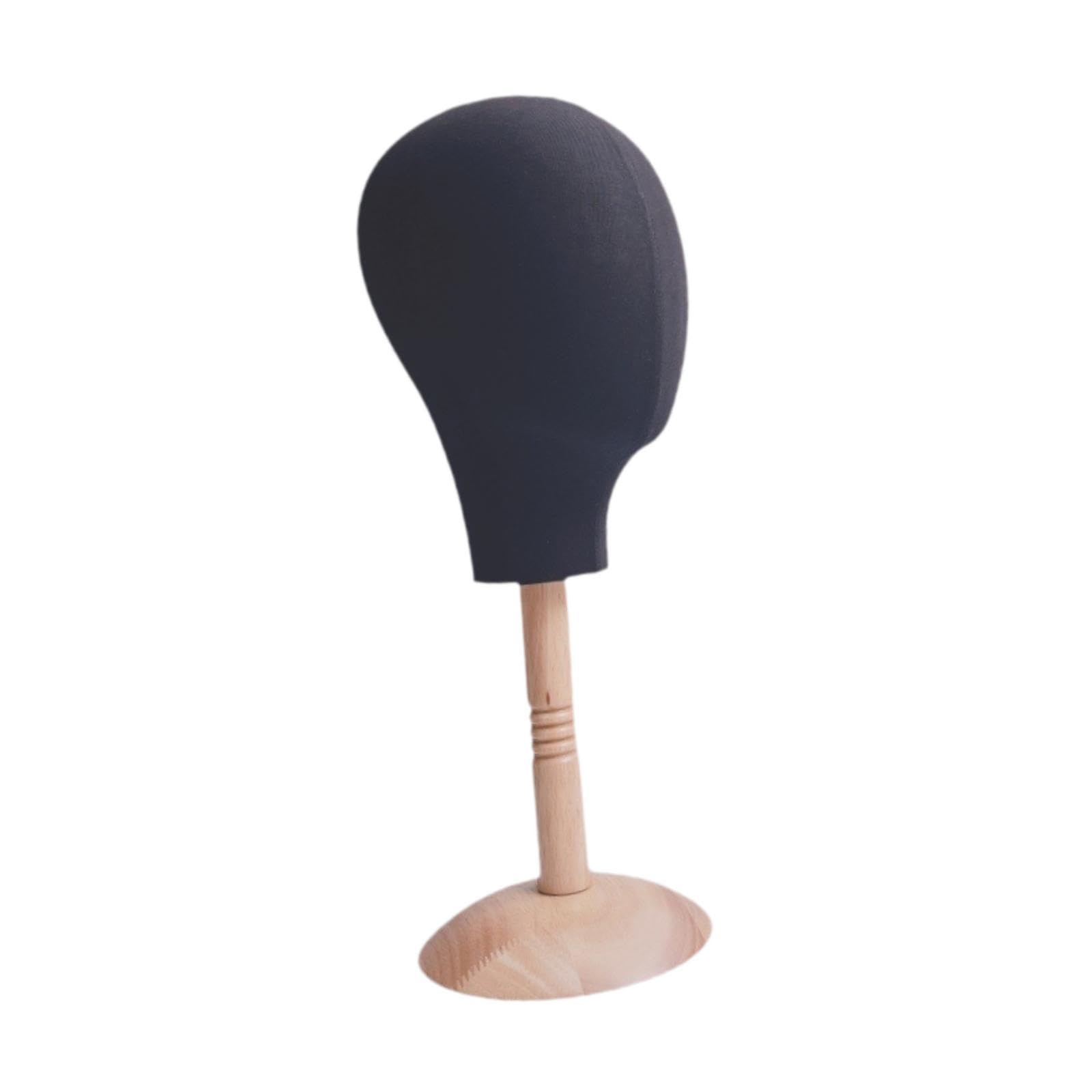 JAYIOLAWig Stand, Mannequin Head with Wooden Stand, for Shopping Mall, Home Use, Barber Shop