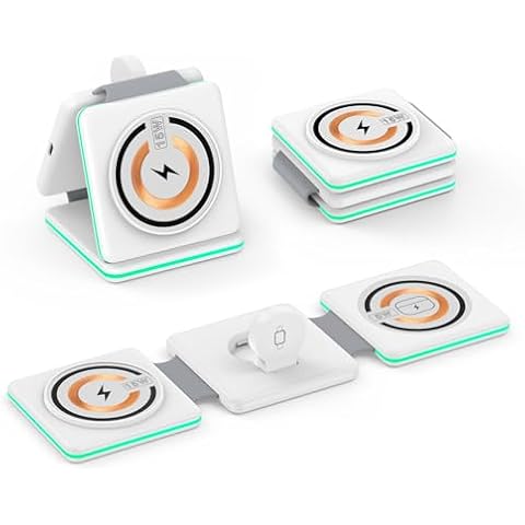 15W Fast Wireless Charger Pad Foldable 3 in 1 Travel Wireless Charging Station Kick for Samsung Galaxy S24 S23 FE S22 S21 S20/Note20/Z Flip Fold 6 5 4, Galaxy Watch 7/6 Classic/6/5 Pro/5/4/3/Buds Pro Cover