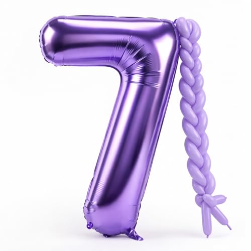 Charnoel Kpop Number 7 Balloons 40 Inch Purple Kpop Party Decorations