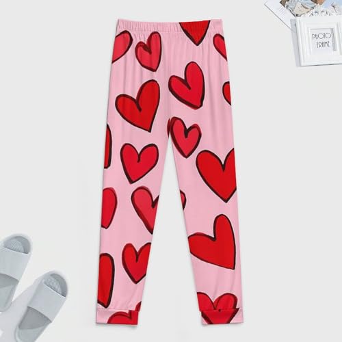 Valentine's Day Love Hearts Pattern Men's Pajama Pants Sleepwear PJ Bottoms Lounge Sleep Pant Nightwear3