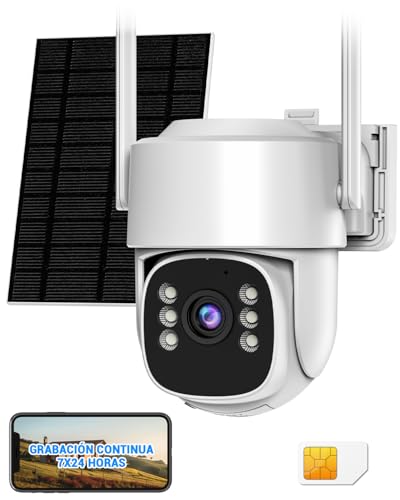 E T EASYTAO D26 Cámara de Seguridad Exterior Solar, AOV-Grabación 24/7 Cámara Inalámbrica 4G LTE sin WiFi, 4MP...