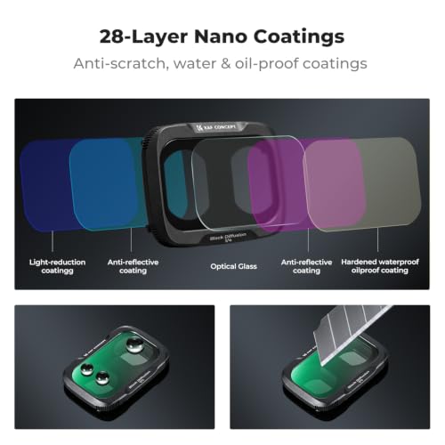 K&F CONCEPT Black Mist 1/4 Filter Kit Compatible with DJI Osmo Pocket 4P by K&F CONCEPT - Used condition - Image 7