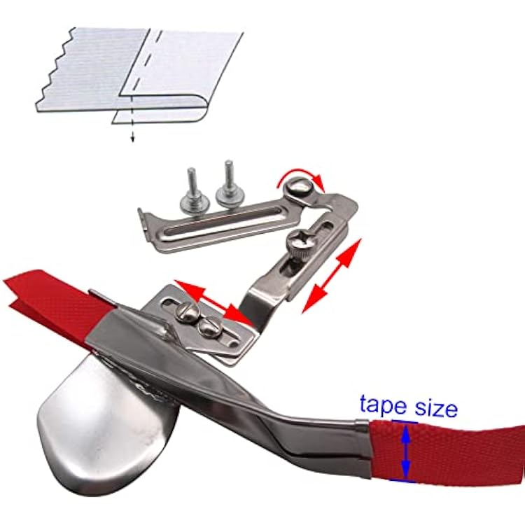 CKPSMS Brand -1SET Swing Away Adjustable Plain Raw Edge Single Fold Binder #A4B for Sewing Machines (Tape Cut Size 1)