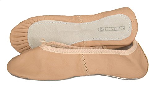 Chaussures de danse en cuir fille junior souples GIMER 7/189B