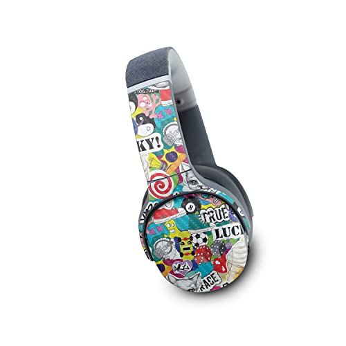 Image of MightySkins Carbon Fiber Skin Compatible with Skullcandy Crusher Evo Wireless - Sticker Bomb | Protective, Durable Textured Carbon Fiber Finish | Easy to Apply | Made in The USA