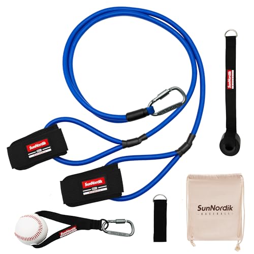 SunNordik Resistance Bands for Pitchers, Baseball & Softball Training Equipment for Improving Arm Strength & Pitching Training, Baseball Pitching Bands for All Skill Levels
