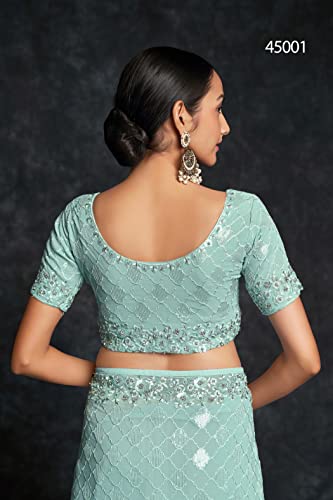 Sari 8527 de Georgette una solución elegante de gala con lentejuelas y cristales Zarkan 7