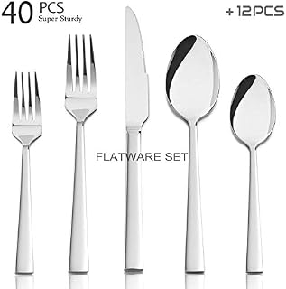 40 Pieces Silverware Flatware Set, HaWare Stainless Steel Modern Elegant Stylish Cutlery