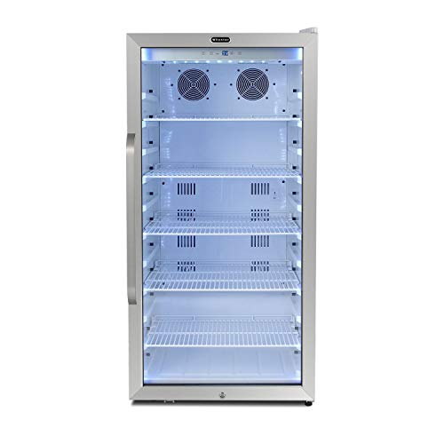 Whynter Cbm-815Ws Freestanding 8.1 Cu. Ft. Stainless Steel Merchandiser Superlit Door And Lock – White Commercial Beverage Refrigerator, Silver #TOP1