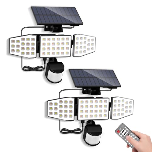 ALUSSO Solar Lights Outdoor Motion Sensor with Remote Control, 2 Pack
