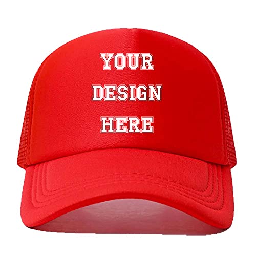 ZMvise Gorra de Béisbol Personalizada Casquillo de Camionero Ajustable Unisex Colorido, Todo Rojo, Talla Única