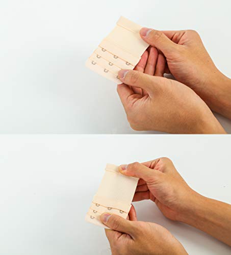 12 Pieces Women's Bra Extenders 3 Rows 2 Hook / 3 Hook Stretchy Bra Band Extension Strap Elastic Bra Hook Strap Bra Lingerie Accessories For Woman (Black, White, Red, Beige, Dark Beige, Gray) #TOP3