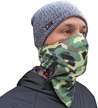 Grace Folly Unisex Adult's Half Balaclava Face Mask for Cold Winter Weather for Snowboarding, Ski, Motorcycle (Camo- Green)