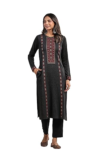 Image of Ishin Women's Polyester Regular Fit Tunic Geometric Regular Shirt