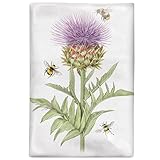 Mary Lake-Thompson Flour Sack Towel, 30x30 inches, 100% Cotton, Artichoke and Bees Design