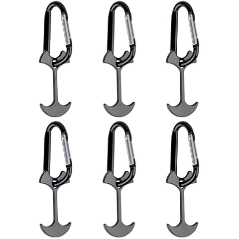 TRIWONDER Aluminium Deck Pegs with Carabiners Cover