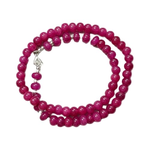 Collier quartz rubis naturel rose 8 mm LKSLF_NCK_00197, bijoux fait main en cristal