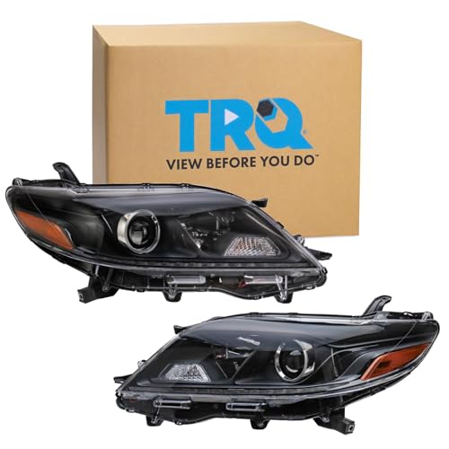 Image of TRQ 2 Piece Headlight Assembly Set Driver & Passenger Side Compatible with Toyota Sienna SE 2020 TO2502289 TO2503289 8111008190 8115008190