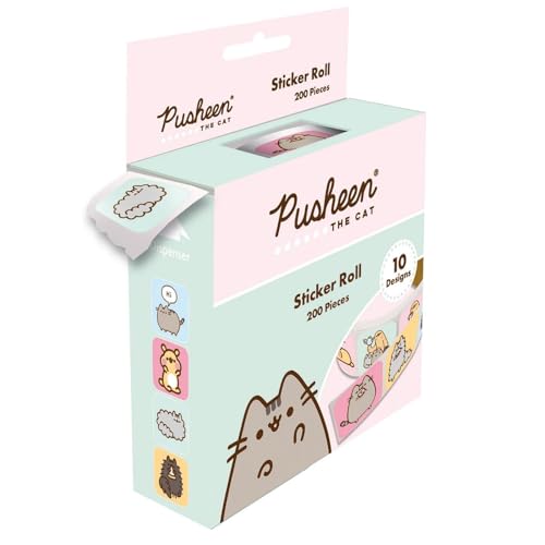 Pusheen - Pegatinas Diseño Personajes Collection - Packs de 200 (Talla Única) (Multicolor)