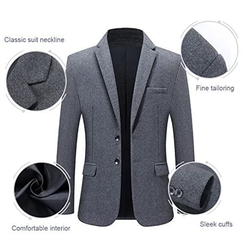 Men's Spring Autumn Blazer Suit Coats Men Slim Fit Clothing Jackets Black Xl #TOP6