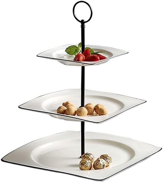 2 Tier Serving Tray Fruit Dessert Cupcake Stand for Kids Birthday Tea Party with Handle on Top (Size : B) ()