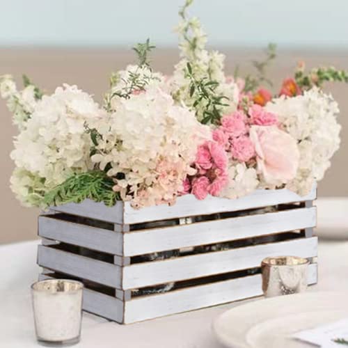 Emax Home Rustic Wood Crates For Vintage Decorative Display, Wooden Crates Decorative With Handles, Wooden Boxes Made From 100% Wood ,White Crates Wooden,Decorative Wood Crates(Nested Set Of 3) #TOP7