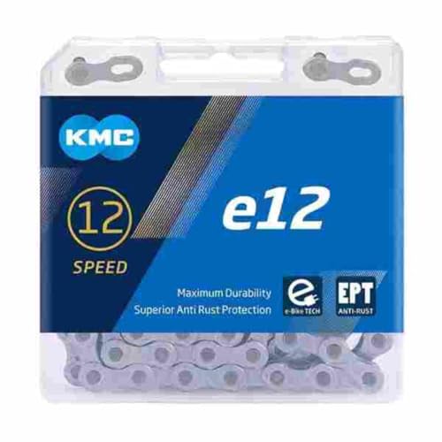 KMC E12 12 Speed E-Bike Chain 136 Links Dark Silver - EPT An