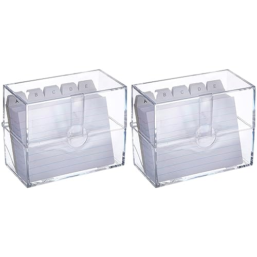 TSI Karteikasten DIN A7 gefüllt mit 100 linierten Karteikarten, inklusive Register A-Z, Art. Nr. 65970 (Packung mit 2)