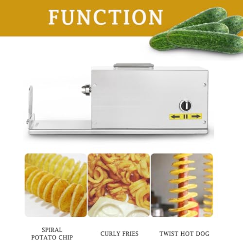 Cortadora eléctrica de papas en espiral 40W acero inox miniatura 5