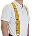 AISENIN Tape Measure Suspenders for Men 2” Wide X-Back Work Suspenders Elastic Adjustable(Yellow)