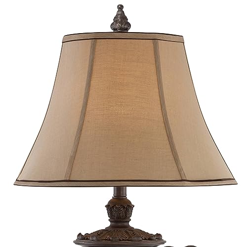 Regency Hill Bronze Crackle 31 1/2\" Tall Large Urn Traditional End Table Lamps Set of 2 Brown Living Room Bedroom Bedside Nightstand House Office Home Reading Kitchen Entryway Console