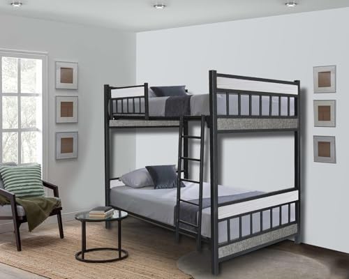 Reviews de Literas Con Colchones los más solicitados. 50 ZANIN | Litera Genova | Doble Base Colchón con Cabecera | Diseño Vertical Robusto y Elegante | Ideal para Habitaciones Compartidas (Negro, Individual)