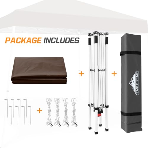EAGLE PEAK 10x10 Slant Leg Pop Up Canopy Tent, Brown by EAGLE PEAK - Used condition - Image 9