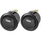 エーモン(amon) ロッカスイッチ ON-OFF DC12V・15A 発光色:アイスブルー シーソースイッチ 3215 (× 2)