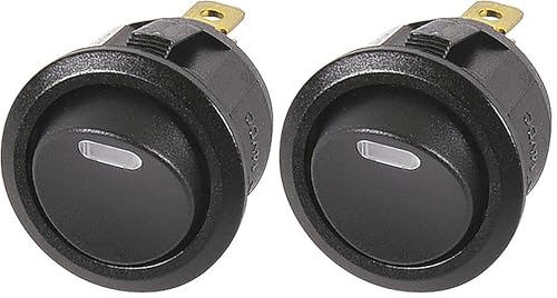 エーモン(amon) ロッカスイッチ ON-OFF DC12V・15A 発光色:アイスブルー シーソースイッチ 3215 (× 2)