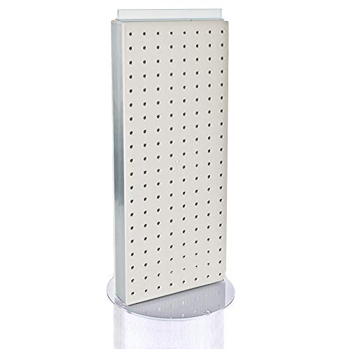 Azar 700509-WHT Pegboard Two-Sided Non-Revolving Counter Display, White Solid Color