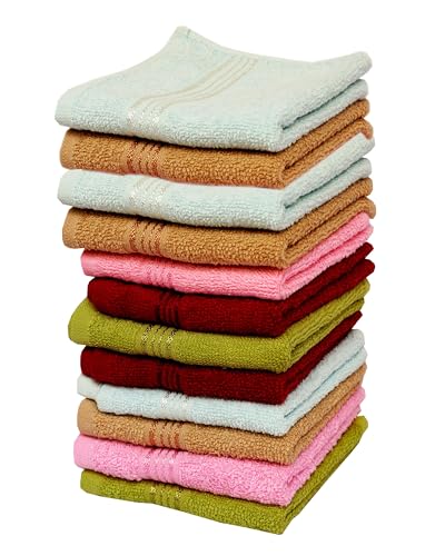 Image of Space Fly Cotton Fresh Loom Face Towel for Women | Towel Hanky for Men | Baby face Towels Newborn | Soft Hand Napkins for Women | Napkins for Hand Towel Small | Small Napkins for Face Towel Set of 3