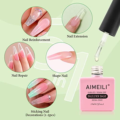 Aimeili Soak Off Hema-Free Gel Nail Polish Builder Base And No Wipe Top Set - 2 X 15Ml #TOP2