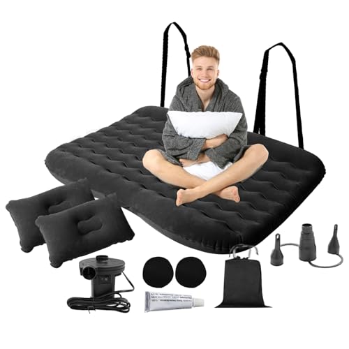 Cama inflable para coche: colchón de asiento trasero, almohadilla portátil para dormir de aire | Cama de aire autoinflable de la cámara, alfombrilla de viaje impermeable con bomba, colchón SUV