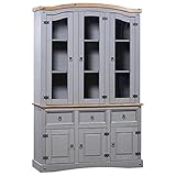 Dieser hochwertige Buffetschrank aus Holz ist ein Möbelstück im mexikanischen Corona-Stil. Die gewachste Kiefer versprüht einen rustikalen Charme, der diesen Schrank zu einer tollen Ergänzung für Ihren Wohn- oder Essbereich macht.