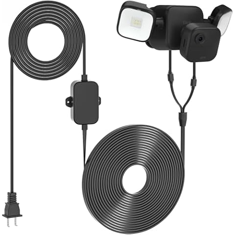 UYODM Power Cable for Blink Outdoor 4/(3rd Gen) Floodlight +Blink Outdoor Camera, 25Ft/7.5m Weatherproof Cable Power Your Blink Floodlight Cam Continuously Black (Floodlight & Camera NOT Included) Cover