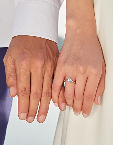 Momentwish Moissanite Rings, 1Carat Moissanite Rings For Women, D Color Vvs1 Simulated Diamond 925 Sterling Silver Solitaire Rings-Size6 #TOP7