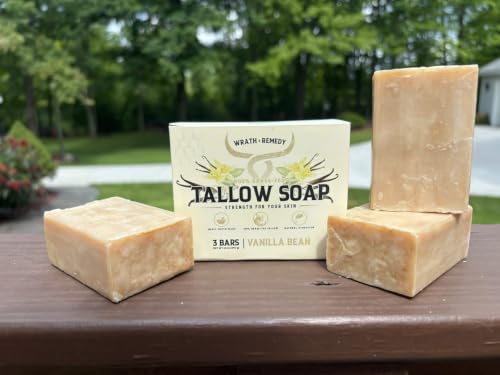 Wrath & Remedy Beef Tallow Soap Bar, Grass-Fed Tallow, Vanilla Bean, 3 Bars image 5